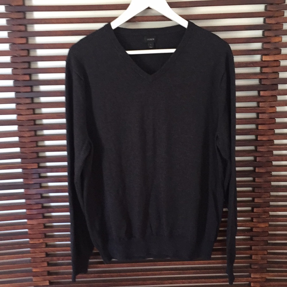 J. Crew Men’s Charcoal V-Neck Sweater
